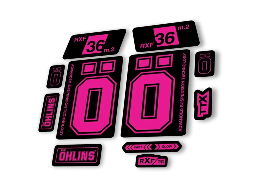 Ohlins RXF 36 M.2 2022 Fork Decal Mountain Bike Cycling Sticker Adhesive Pink