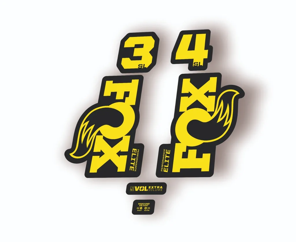 FOX 34 SL Elite Performance 2026 Fork Factory Decal Sticker Adhesive Yellow