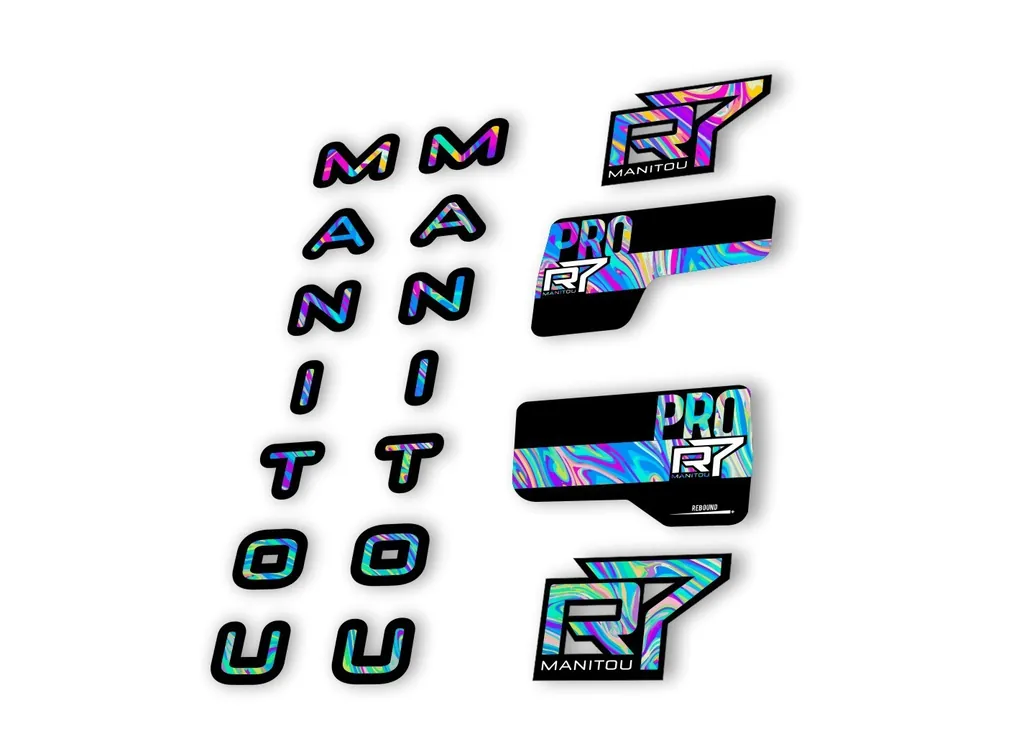 Manitou R7 Pro 2020 Fork Suspension Decal Kit Sticker Set Oil Slick 1