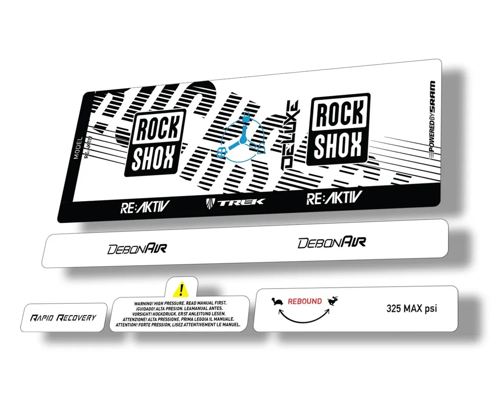 Rock Shox Deluxe RT3 RE AKTIV 2020 Rear Shock Decal Sticker Set Black