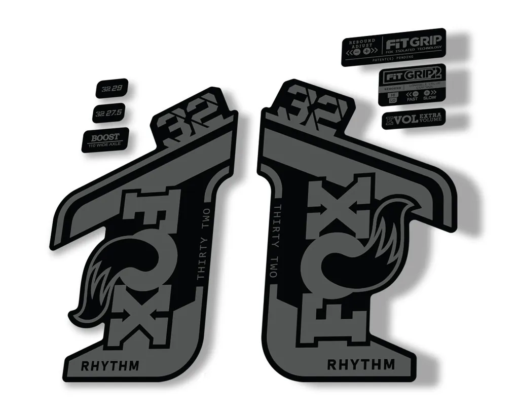 FOX 32 Rhythm 2021 Factory Fork Decals Suspension Sticker Gray