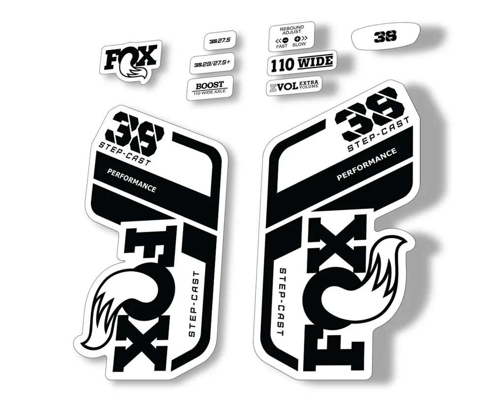 FOX 38 Step Cast SC 2021 Performance Fork Decals Suspension Sticker Black