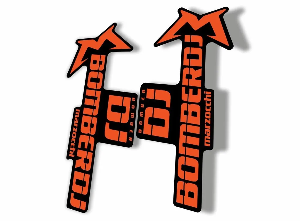 Marzocchi Bomber DJ 2020 Fork Suspension Sticker Decal Kit Adhesive Orange