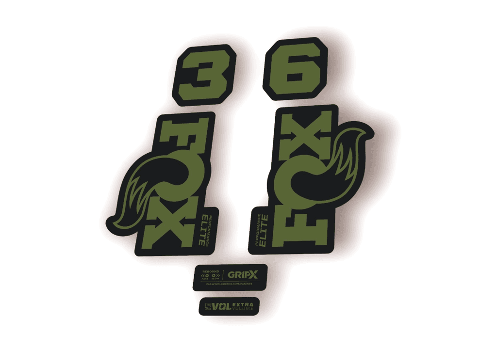 FOX 36 Elite Performance 2026 Fork Factory Decal Sticker Adhesive Olive