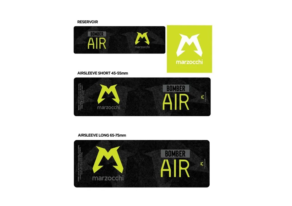 Marzocchi Bomber Air 2024 Rear Shock Sticker Decal Kit Adhesive Lime Green