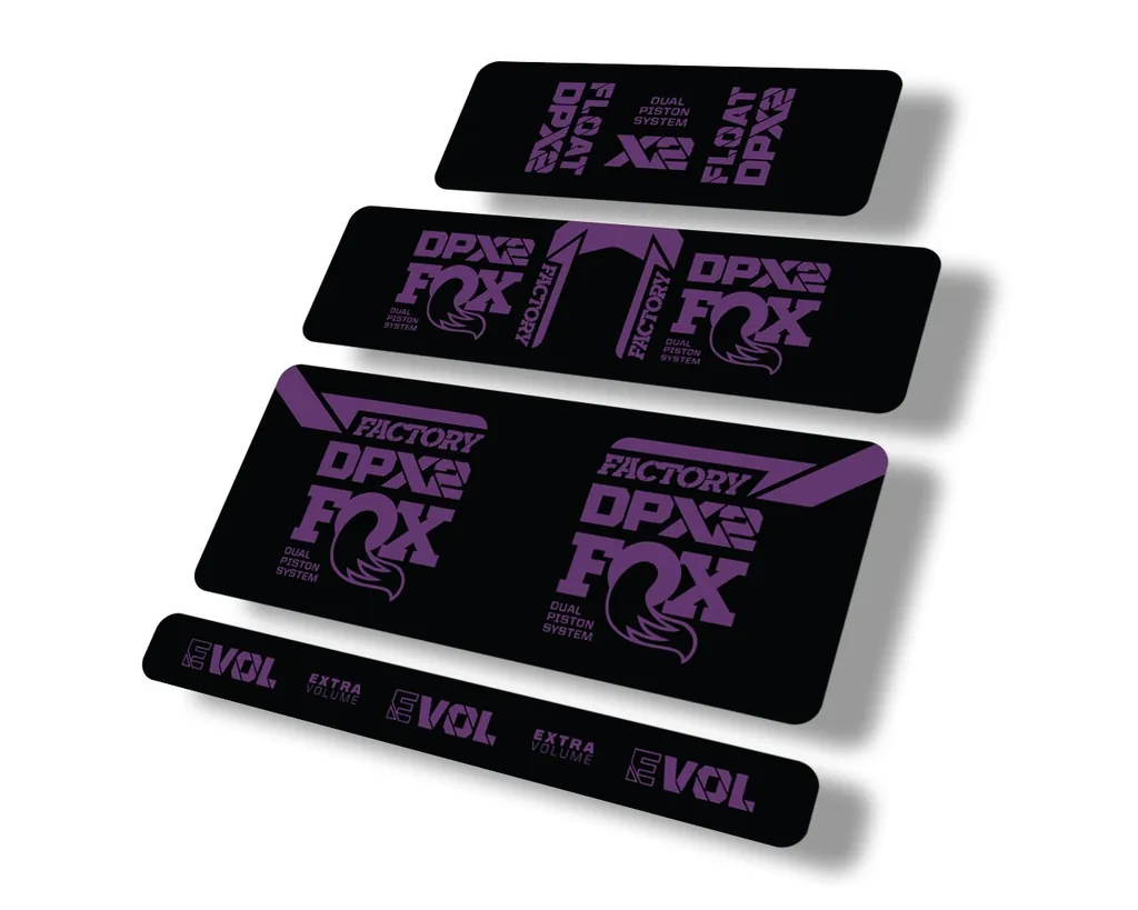 FOX Float DPX2 2021 Rear Shock Suspension Sticker Factory Decal Full Set Purple