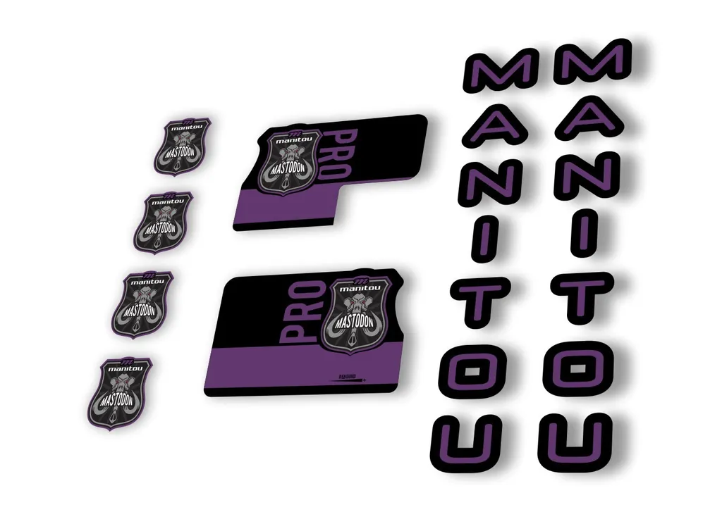 Manitou Mastadon Pro 2020 Fork Suspension Decal Kit Sticker Set Purple