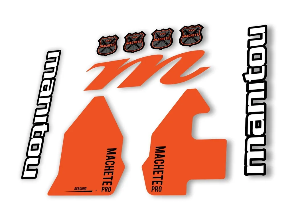 Manitou Machette 100 Pro 2020 Fork Suspension Decal Kit Sticker Orange