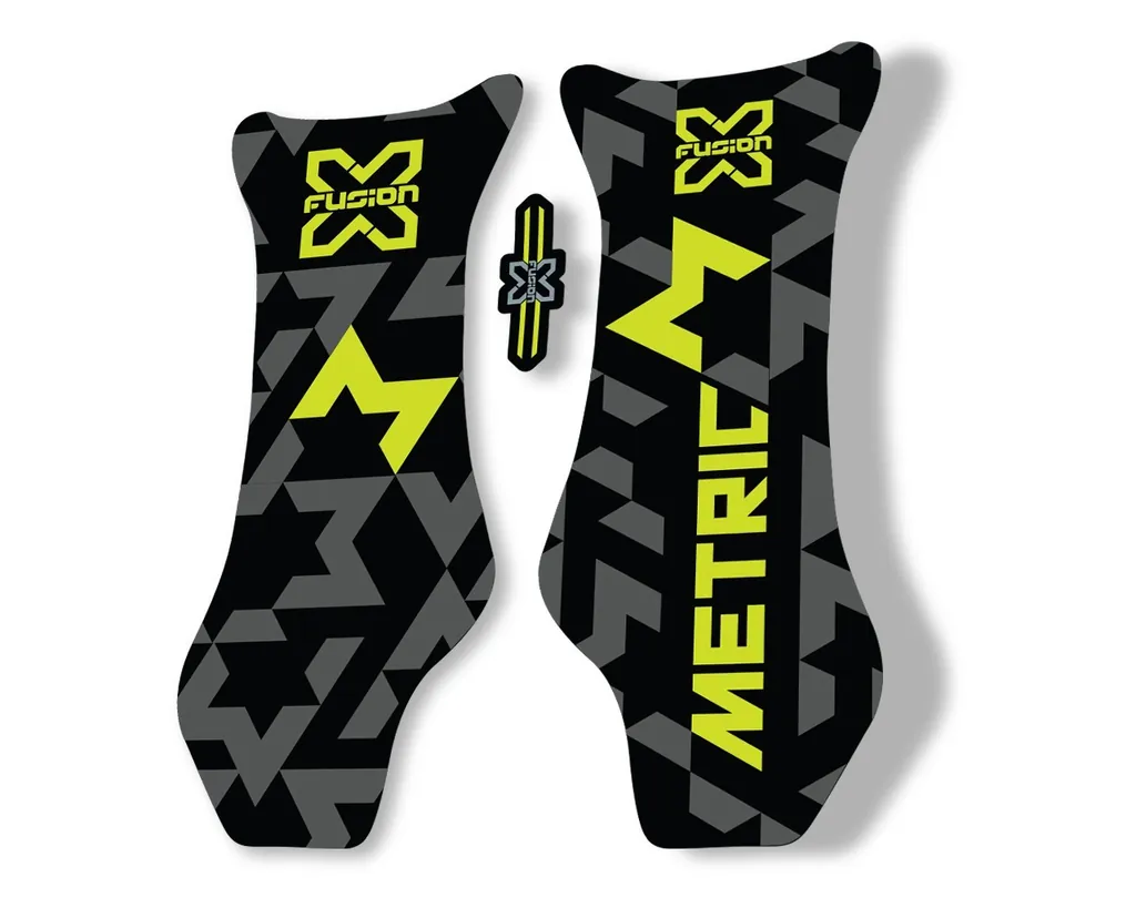 X Fusion Metric 2018 Front Shock Suspension Sticker Factory Decal Lime Green