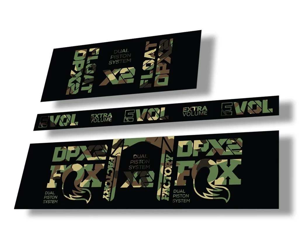 FOX Float DPX2 2021 Factory Rear Shock Suspension Sticker Decal Kit Camo