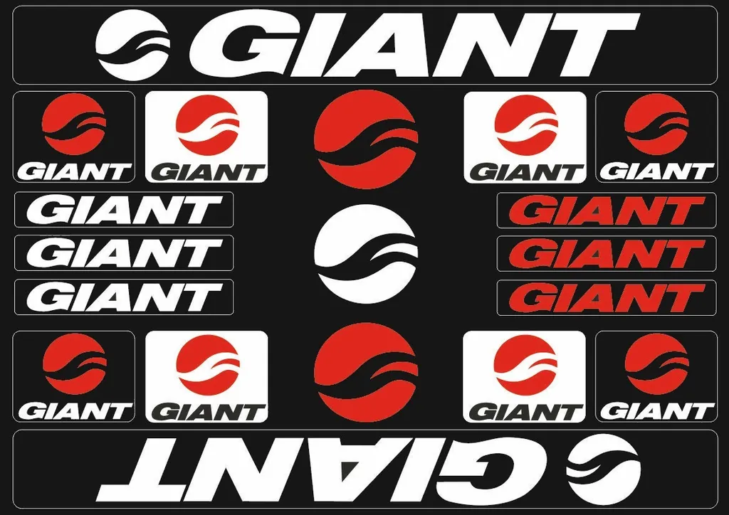 Bicycle Vinyl Frame Stickers – Compatible with GIANT Bikes – Red