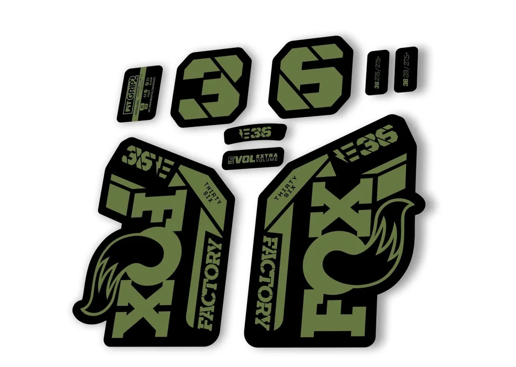 FOX 36 E-Bike Fork Decal Sticker Set 2021 Factory MTB Suspension Graphics Olive