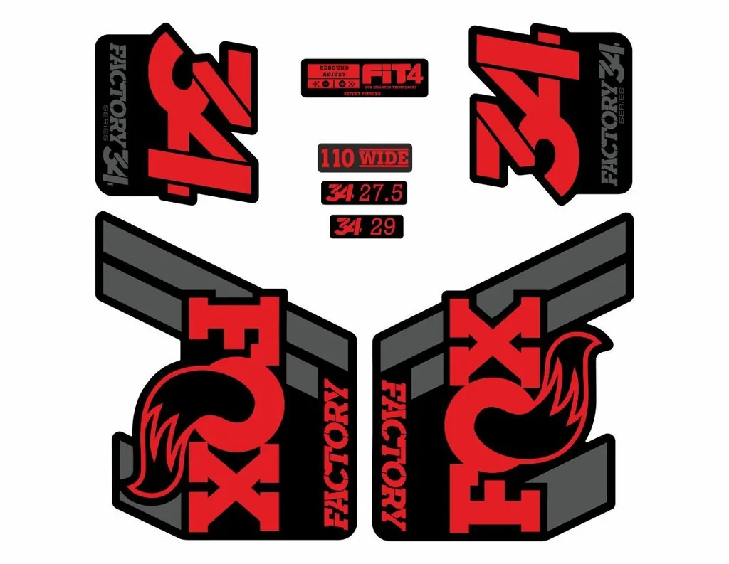 FOX 34 Float 2018-19 Forks Suspension Factory Decal Sticker Adhesive Red Gray