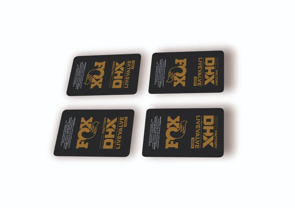 FOX DHX 2025 Factory Live Valve NEO Rear Shock Decal Sticker Kit Adhesive Gold