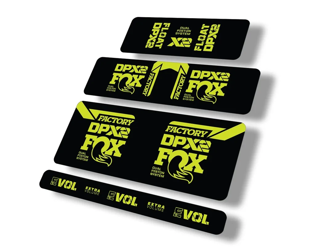 FOX Float DPX2 2021 Rear Shock Suspension Sticker Decal Full Set Lime Green