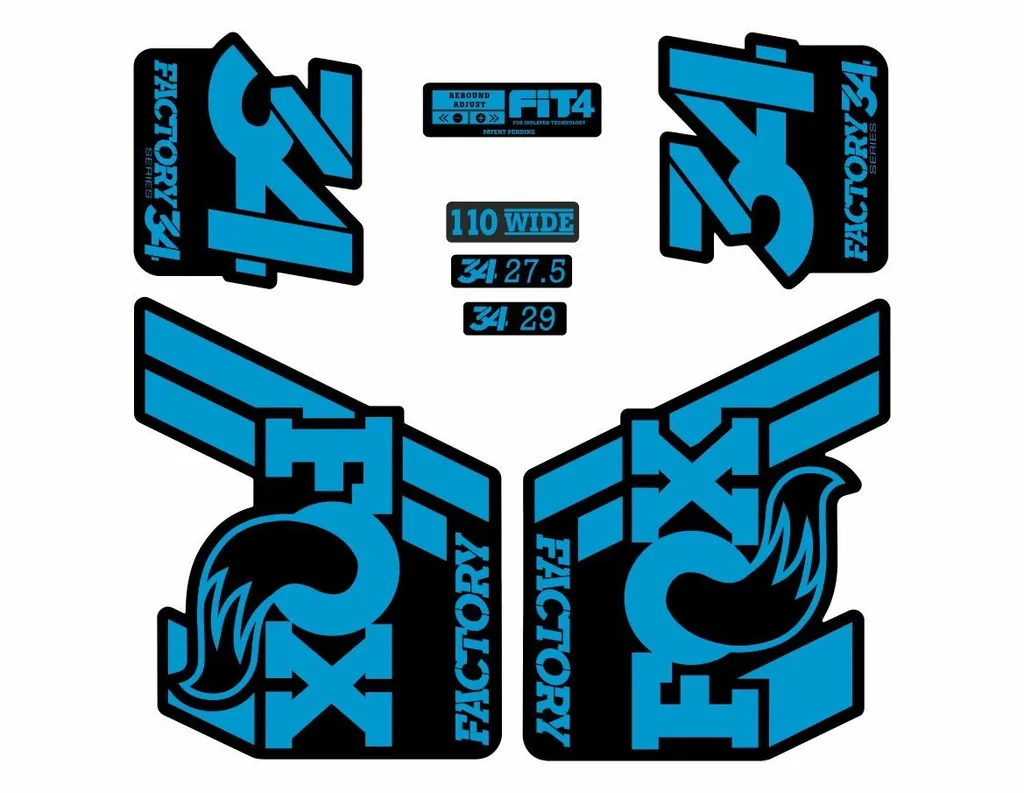 FOX 34 Float 2018-19 Forks Suspension Factory Decals Stickers Adhesive Blue