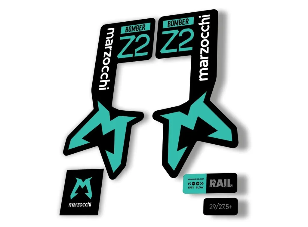 Marzocchi Bomber Z2 2025 Fork Suspension Sticker Decal Kit Adhesive Dolphin
