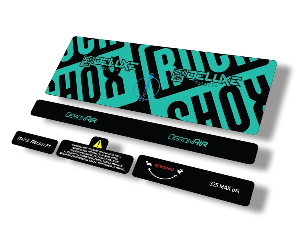 Rock Shox 2021 Deluxe Select Plus Rear Shock Decal Sticker Adhesive Set Dolphin