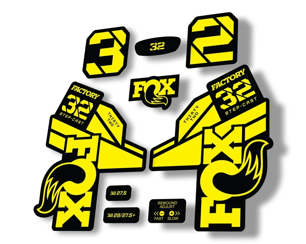 FOX 32 Step Cast 2021 Factory Fork Decals Suspension Sticker Yellow