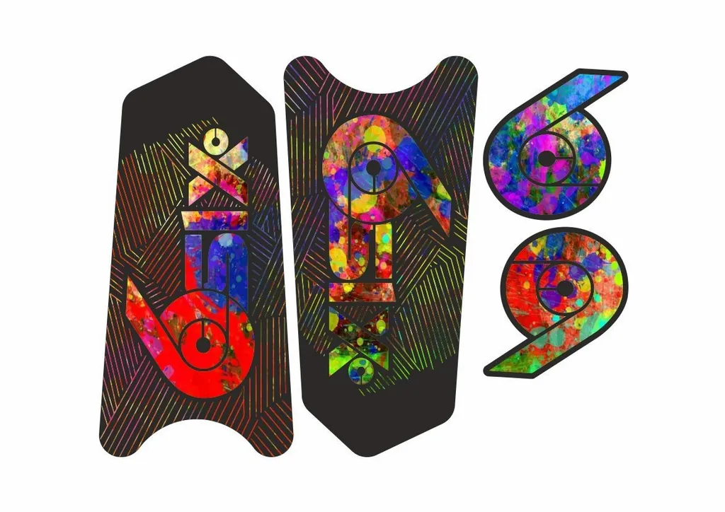 Race Face SixC Crank Decals Set Stickers Mountain Bike Adhesive Oil Slick 2Pcs
