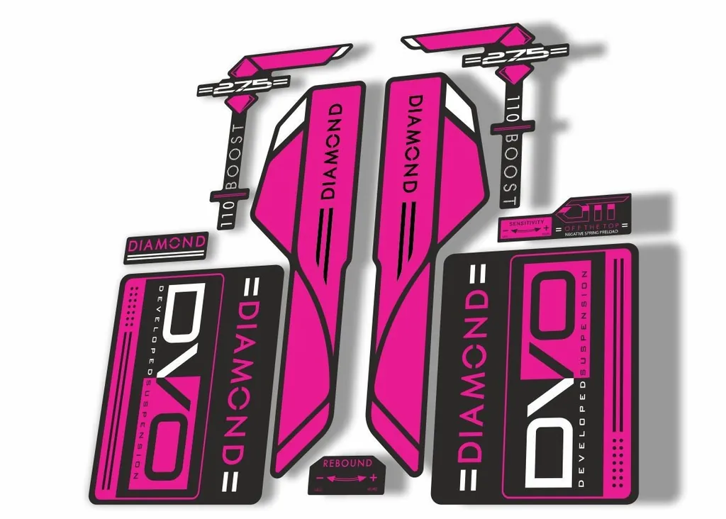 DVO 2017 Diamond Boost 27.5 Fork Suspension Sticker Decal Adhesive Pink