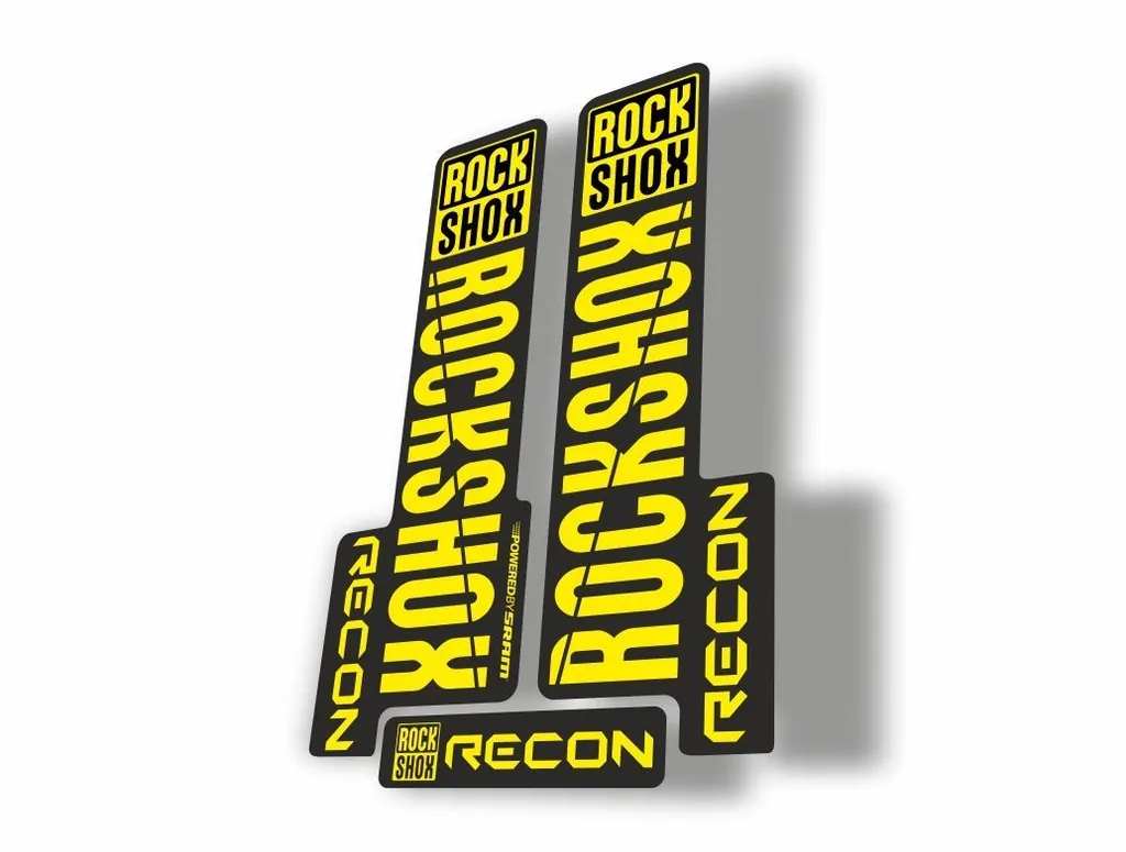 Rock Shox RECON 2018 Mountain Bike Cycling Decal Kit Sticker Adhesive Yellow