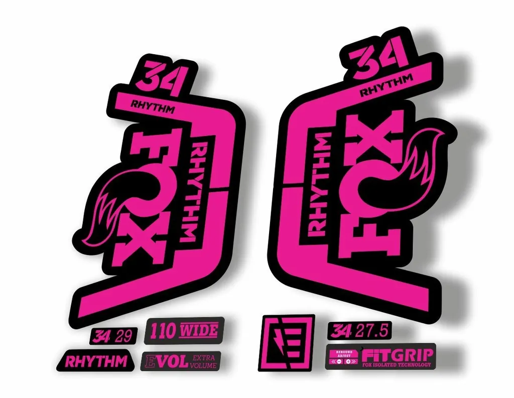 FOX 34 Rhythm 2019 Forks Suspension Factory Decal Sticker Adhesive Pink