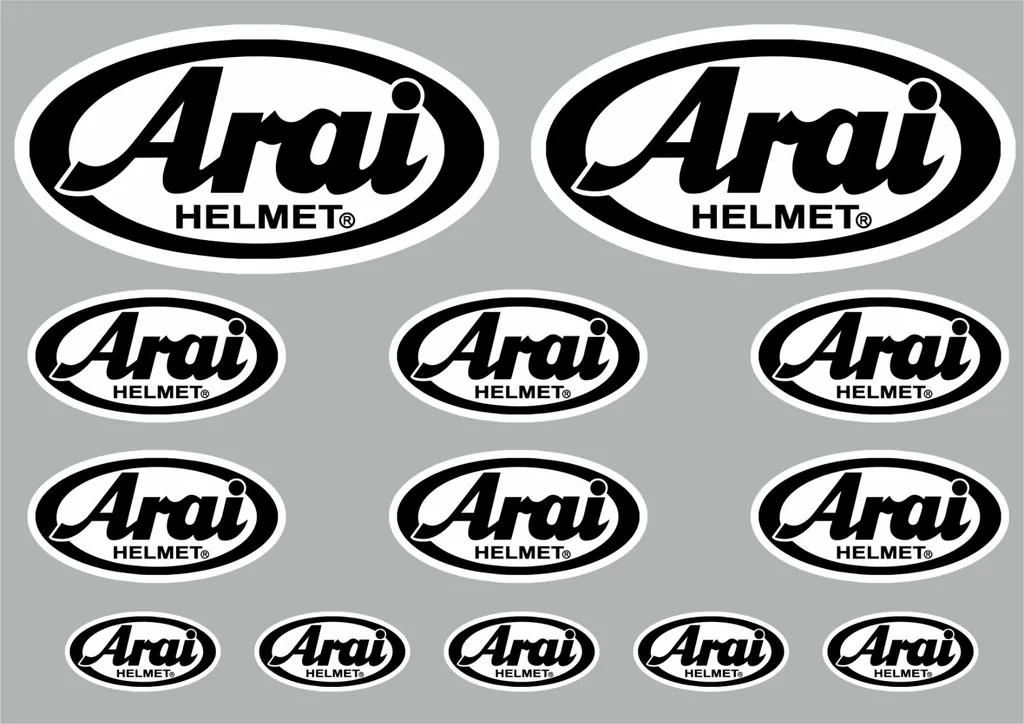 ARAI Helmet Decals Stickers Vinyl Graphic Set Logo Adhesive Kit Black 13 Pcs