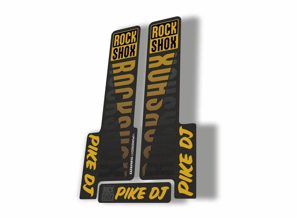 Rock Shox PIKE DJ 2018 Fork Decal Mountain Bike Cycling Sticker Gold Gray