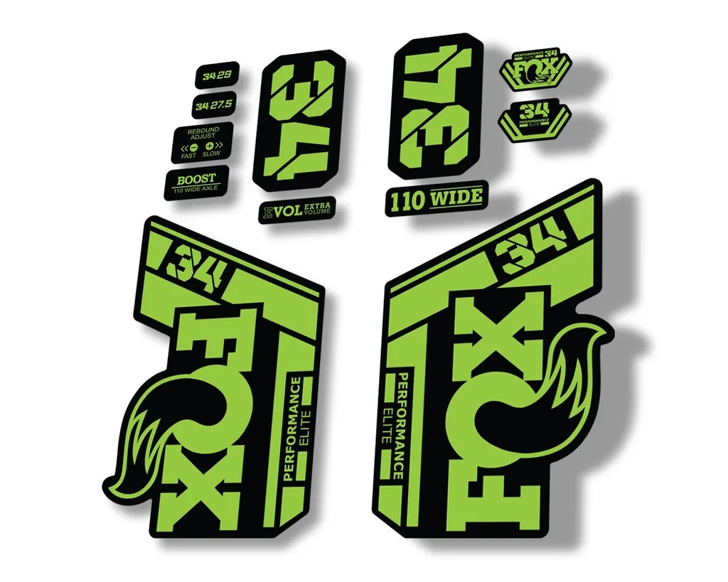 FOX 34 Performance Elite 2021 Factory Fork Decals Suspension Sticker Green