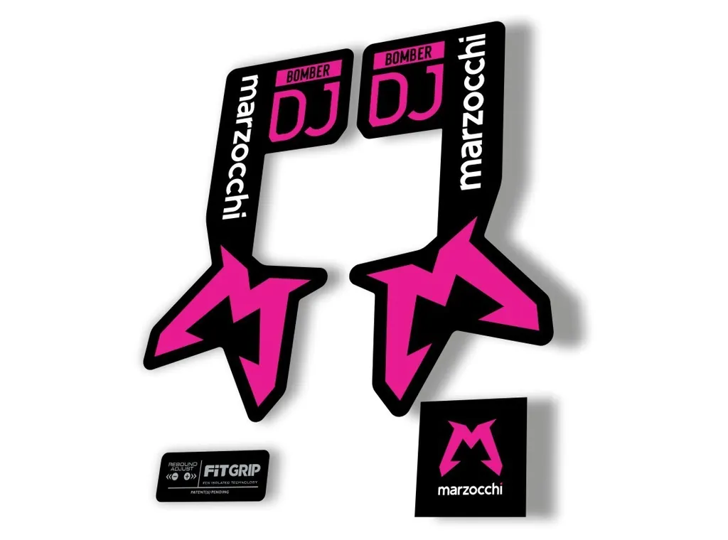 Marzocchi Bomber DJ 2025 Fork Suspension Sticker Decal Kit Adhesive Pink