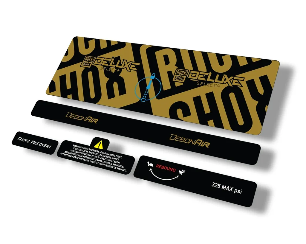 Rock Shox 2021 Deluxe Select Plus Rear Shock Decal Sticker Adhesive Set Gold