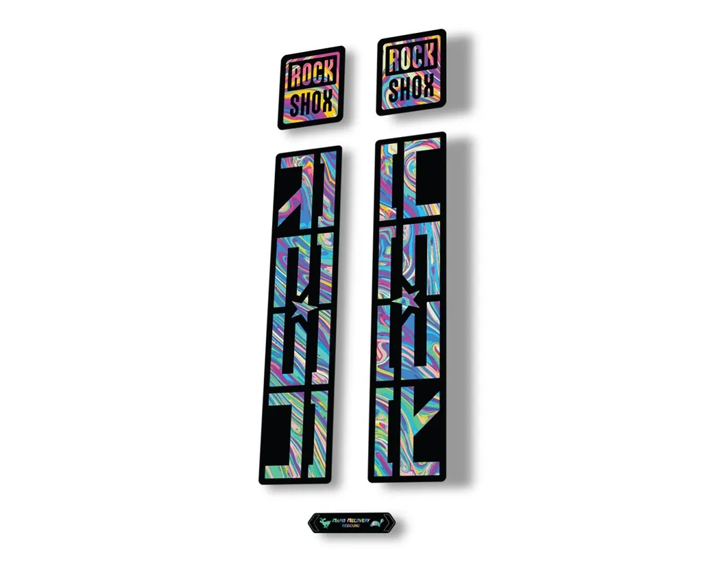 Rock Shox REBA 2020 Fork Decal Mountain Bike Cycling Sticker Adhesive Oil Slick1