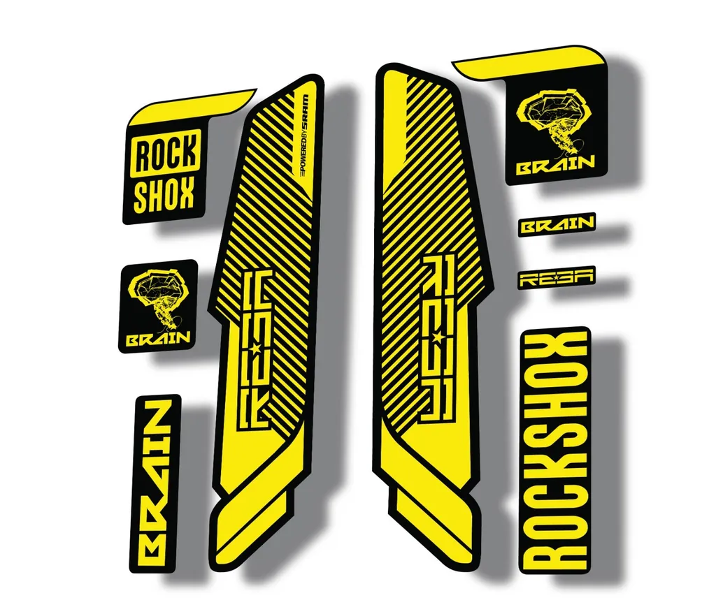 Rock Shox REBA 2014 Brain Fork Decal Mountain Bike Cycling Sticker Yellow