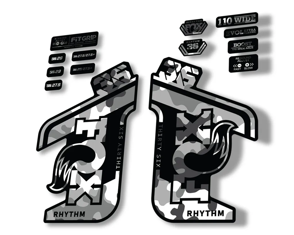 FOX 36 RHYTHM 2021 Forks Suspension Factory Decal Sticker Adhesive White Camo