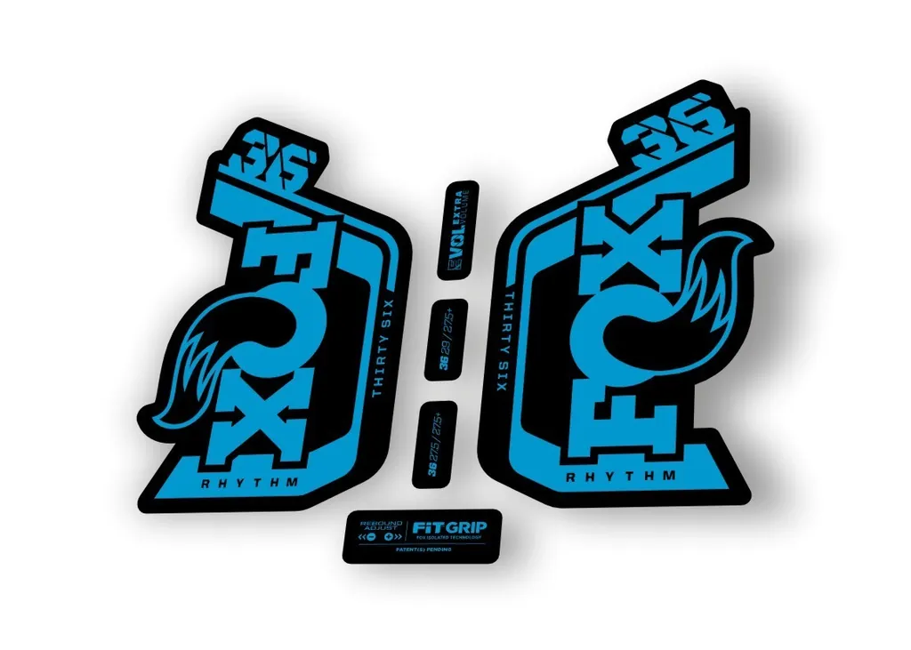 Fox 36 Rhythm 2024 Fork Suspension Factory Decal Sticker Adhesive Blue
