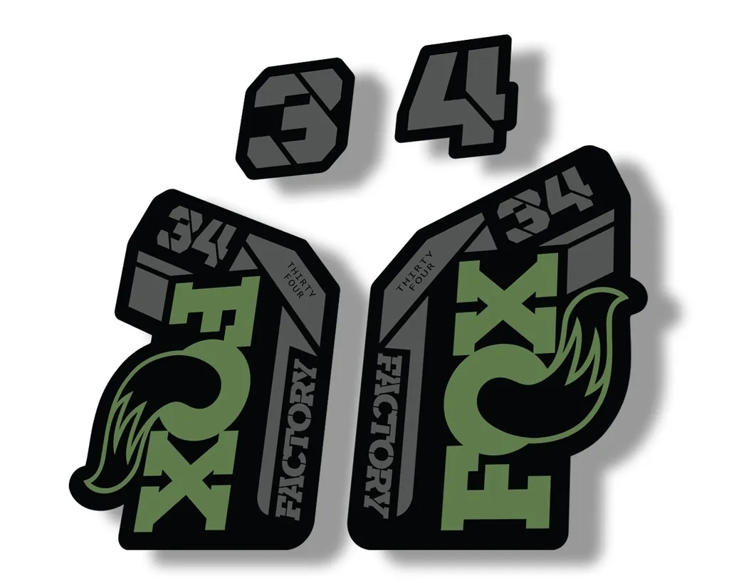 FOX 34 2021 Factory Forks Suspension Decal Sticker Olive