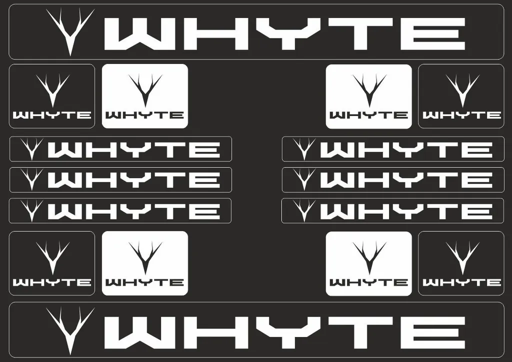 Vinyl Bike Stickers – Compatible with WHYTE Bikes – White