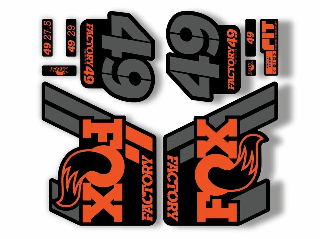 FOX 49 Float 2018-19 Forks Suspension Factory Decal Sticker Adhesive Orange Gray
