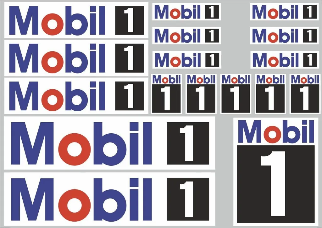 Mobil 1 Decal Sticker Set Logo Vinyl Racing Car Motorcycle Graphic 17 Pcs