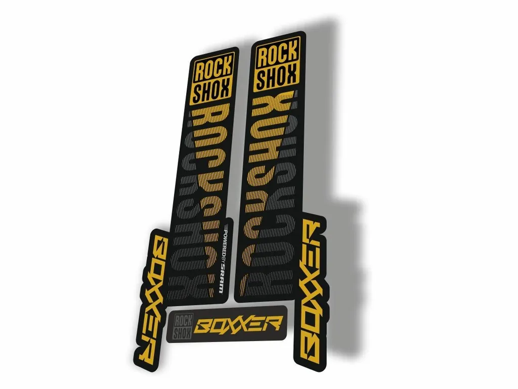 Rock Shox BOXXER 2019 Mountain Bike Cycling Decal Kit Sticker Adhesive Gold Gray
