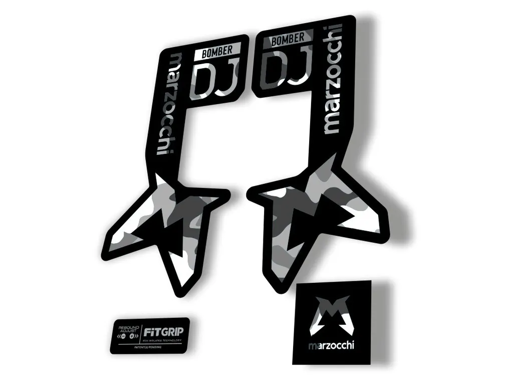 Marzocchi Bomber DJ 2025 Fork Suspension Sticker Decal Kit Adhesive White Camo