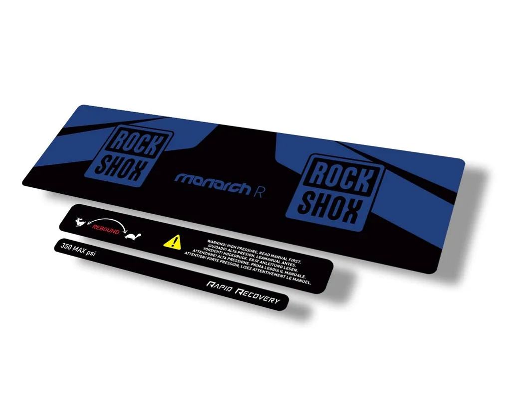 Rock Shox 2016 Monarch R Rear Shock Decal Sticker Adhesive Set Dark Blue
