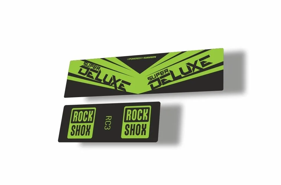 Rock Shox 2017 Super Deluxe RC3 Rear Shock MTB Decal Sticker Adhesive Green