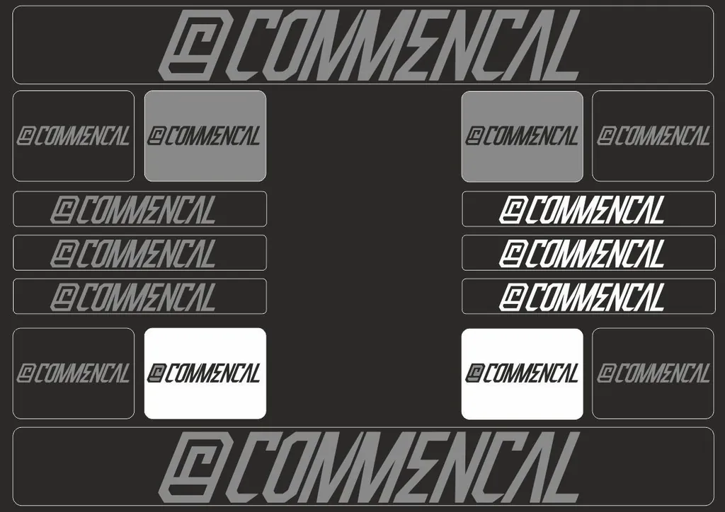 Bicycle Vinyl Frame Stickers Custom Compatible with COMMENCAL Gray