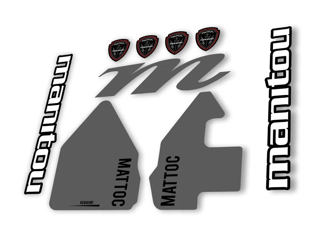Manitou Mattoc 2017 Fork Suspension Decal Kit Sticker Set Gray