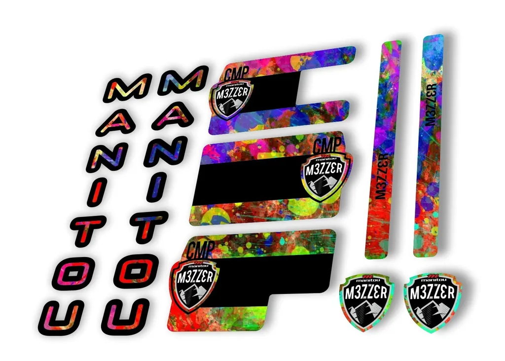 Manitou Mezzer Comp 2020 Fork Suspension Decal Kit Sticker Set Oil Slick