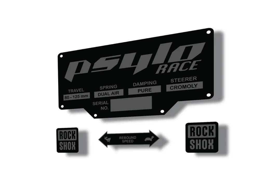 Rock Shox PSYLO RACE 2002 Mountain Bike Cycling Decal Kit Sticker Adhesive Gray