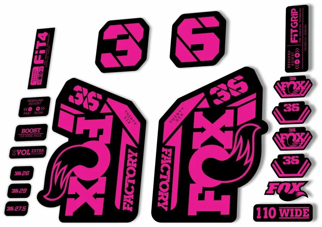 FOX 36 Fork Decal Sticker Set 2021 Factory MTB Suspension Graphics – Pink
