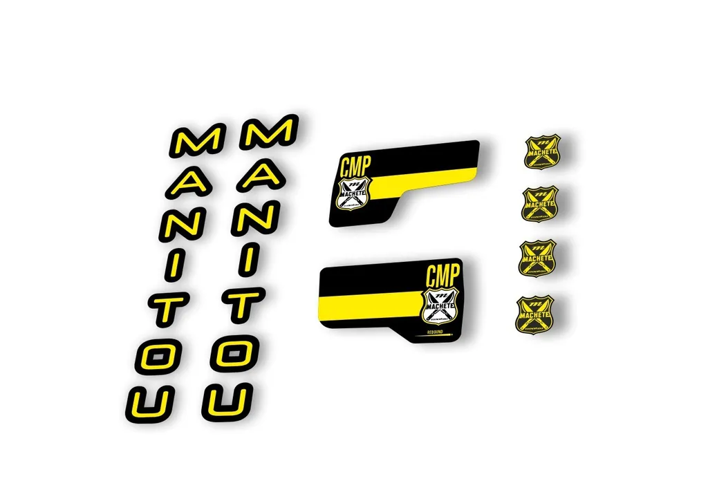 Manitou Machette Comp 2020 Fork Suspension Decal Kit Sticker Set Yellow